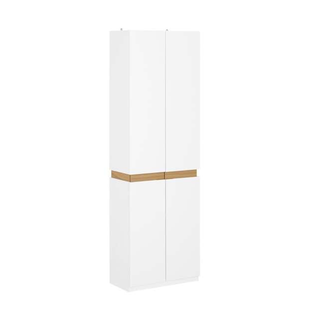 SoBuy White Slim Wardrobe with Hanging Rail & Adjustable Shelf, 24x11.8x75.5 in, 42.3 kg - KSB01-W