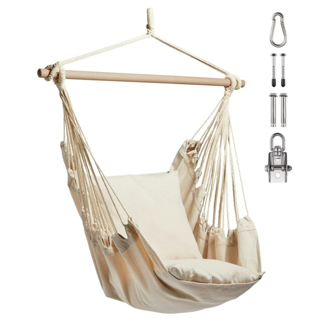 VonHaus Cream Outdoor Hanging Chair