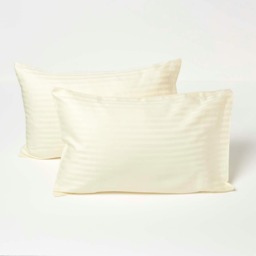 Homescapes Yellow Cotton Stripe Kids Pillowcases 40 x 60 cm 330 Thread Count - 2 Pack Yellow