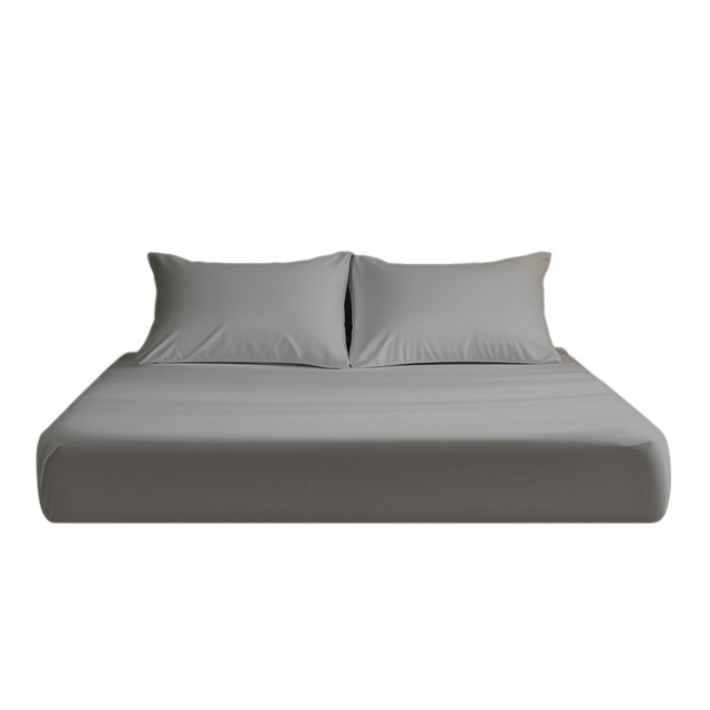 Microfibre Soft Touch Fitted Sheet 25cm Skirt Plain Dyed Bed Linen Silver Silver Double