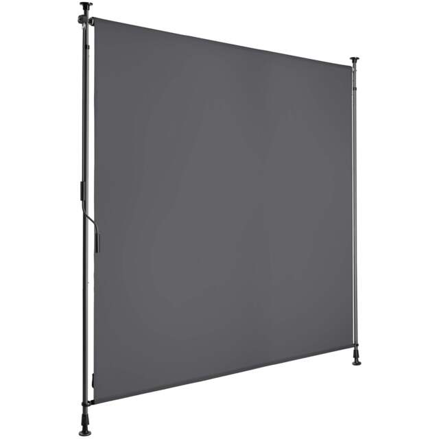 Retractable Awning Taija - tooless installation, with hand crank, retractable and UV blocking Grey dark grey 150 x 310 cm 1