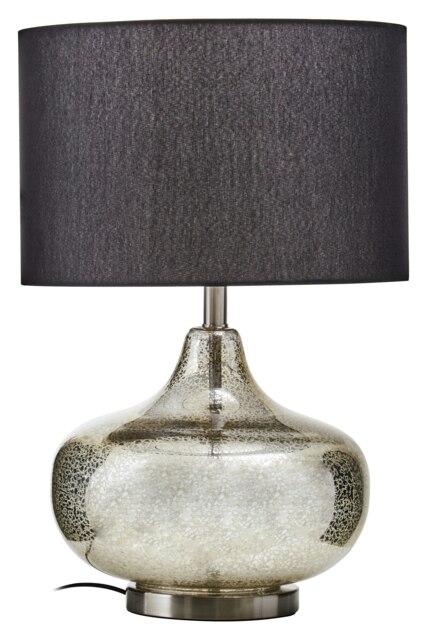 Luz Table Lamp With Black Linen Shade Black