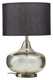 Luz Table Lamp With Black Linen Shade Black