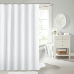 Velosso Luxury Dots Shower Curtains - 180cm x 180cm White