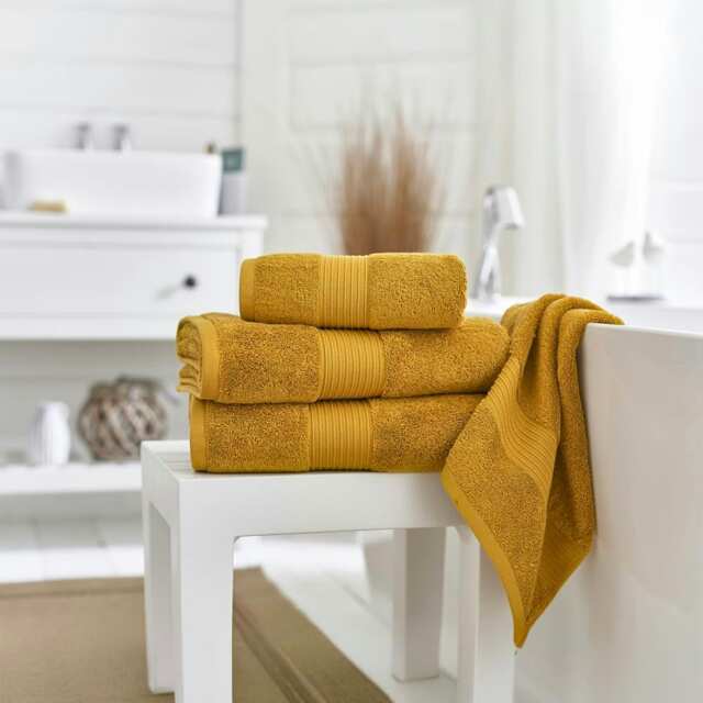 Bliss 650gsm Pima Cotton Supersoft Fluffy Towels Multi Saffron Bath sheet