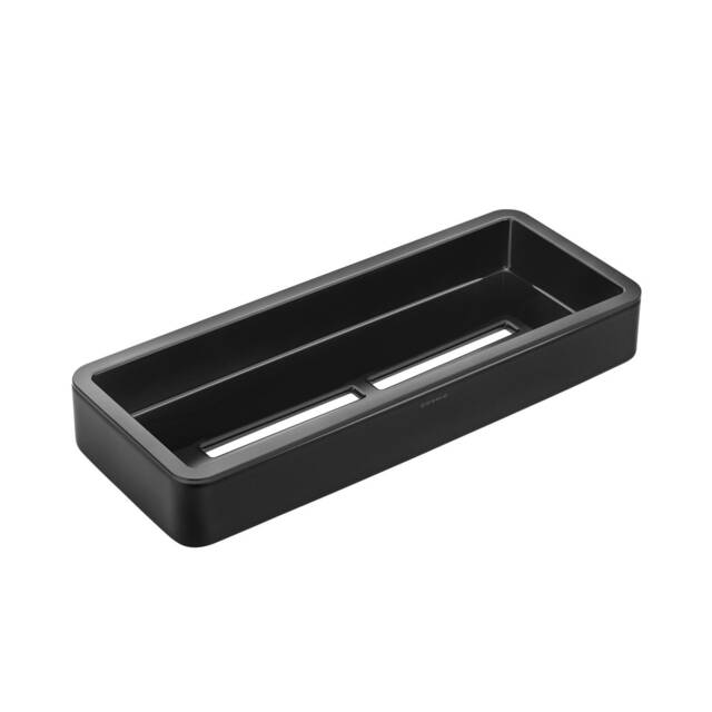 COSMIC Bathroom Shelf Rectangular, 30 cm Black Matt Metal & plastic Wall-mounted