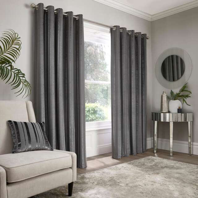 Appletree Conrad Eyelet Curtains Slate