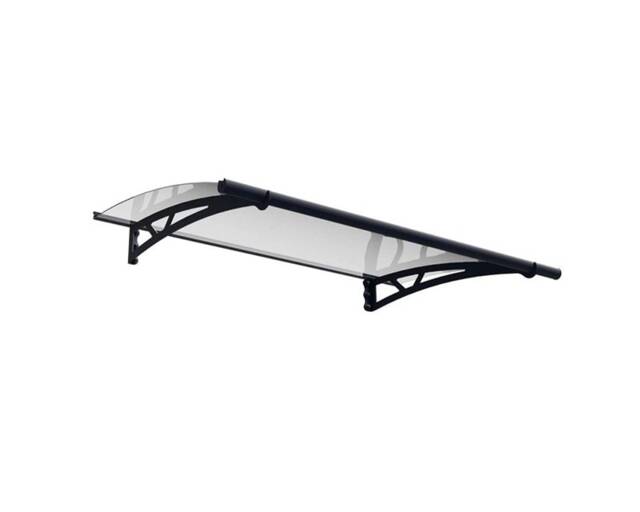 Patio Cover Altair Door Awning Canopy 1500 Clear - Acrylic - L150.5 x W91.5 x H17.5 cm - Grey Grey