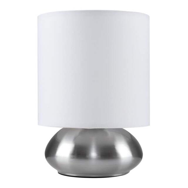 ValueLights Chrome Touch Table Lamp White Shade