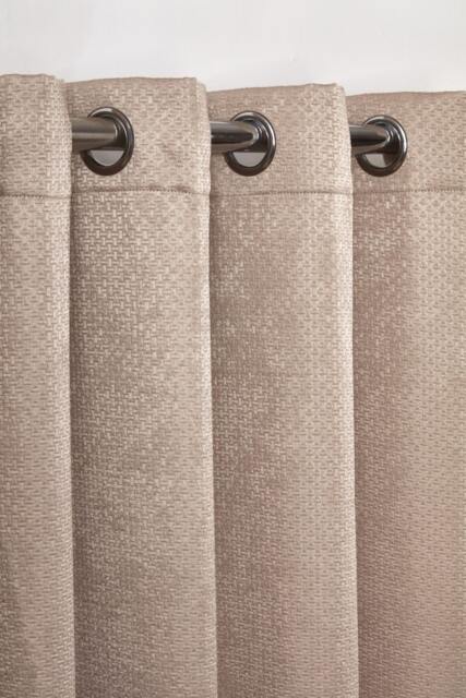 Metro Thermal Blackout Eyelet Curtains 168cm x 183cm Taupe Brown Natural