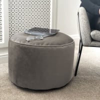 rucomfy Velvet Pouffe - Indoor Bean Bag Footstool