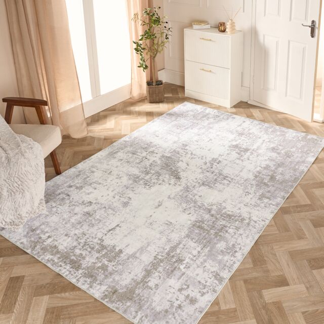 OHS Abstract Washable Non Slip Soft Runner Rug