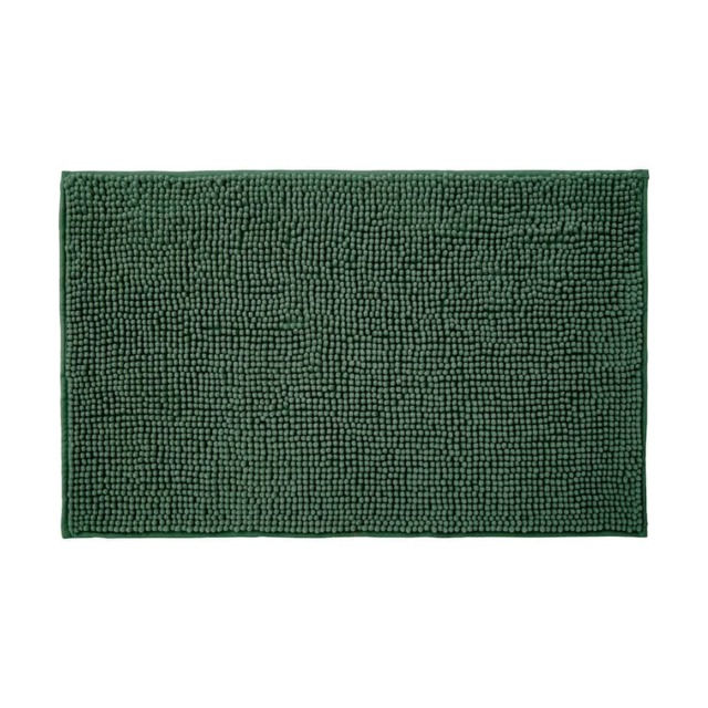 Chenille Bobble Bath Mat Non-Slip 60 x 90cm - Dark Green
