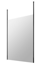Balterley Ellerton Contemporary Bathroom 8mm Glass Profile Wetroom Screen with Ceiling Posts, Matt Black, 1950 x 1400 x 14mm