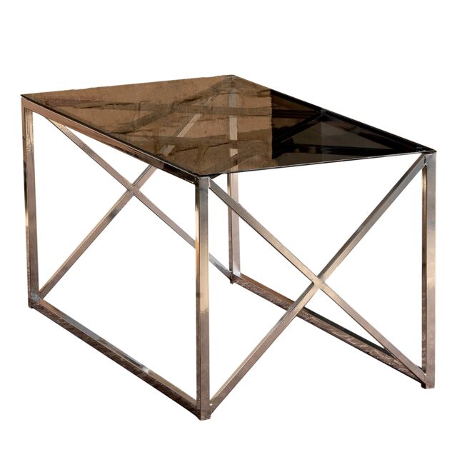 Iliomar Coffee Table with Metal Frame and Tempered Glass - W 94 cm x H 46.6 cm x D 49 cm