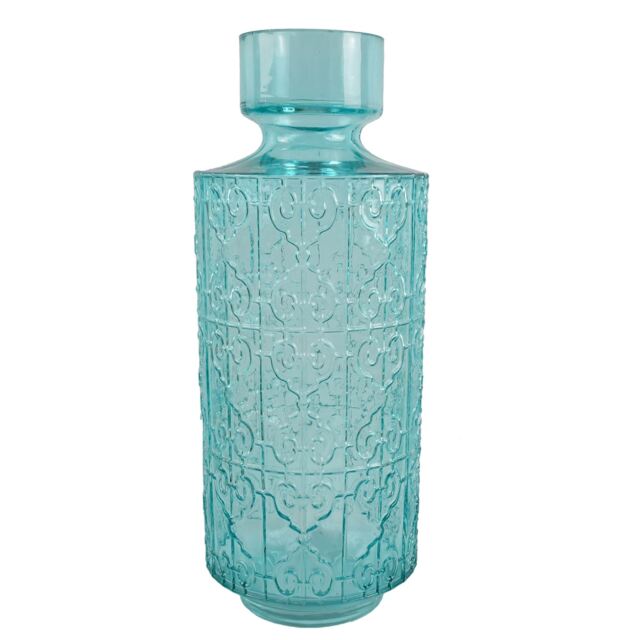 Glass Vase Tall Turquoise Glass Vase 40cm Botanik Green 40