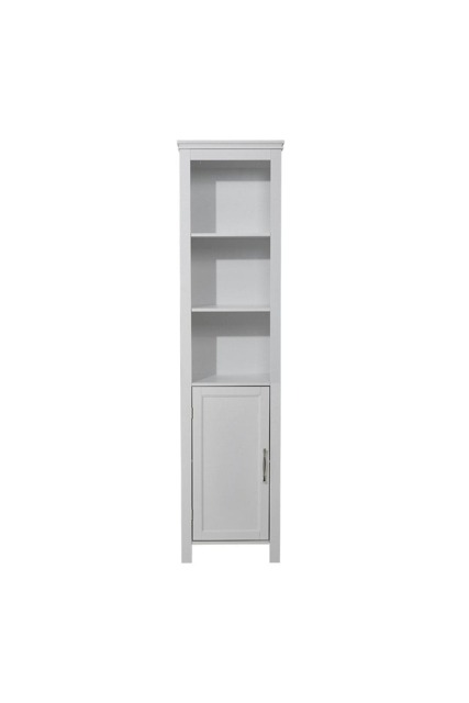 Living and Home Rustic & 3 Shelves Freestanding Bathroom Tall Cabinet - White