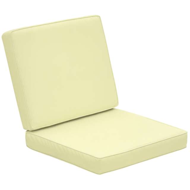Outsunny Outdoor Seat and Back Cushion Set Replacement Cushions, Cream White