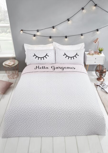 Hello Gorgeous Polycotton Reversible Duvet Cover Set with Pillowcase Multi King