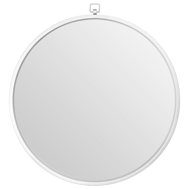 Jacen Silver Metal Frame Round Wall Mirror Silver