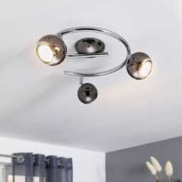 EGLO Bimeda LED Nickel-Nero/Chrome Steel Ceiling Light