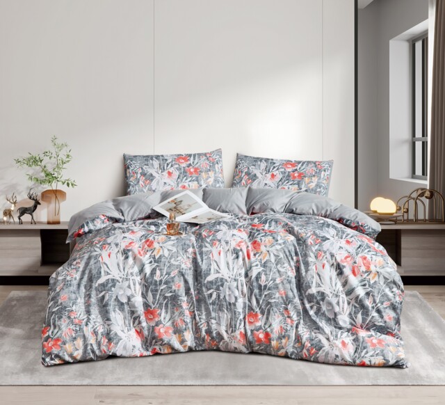 Ezysleep Juliette Floral Printed Duvet Set - Duvet Cover And Matching Pillowcases Multi