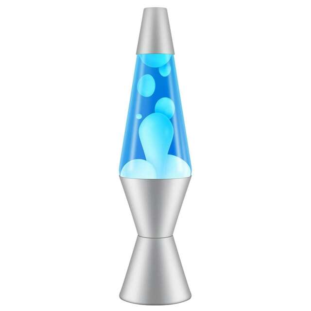 "Original Lava Lamp - White & Blue Classic LAVA Lamp, Kids Bedroom Lighting, 14.5"" Tall"