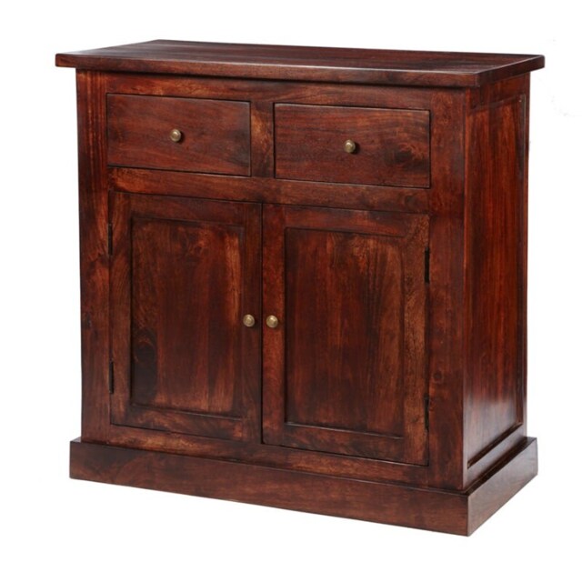 Jinita Dark Wood Sideboard 2 Drawers Brown