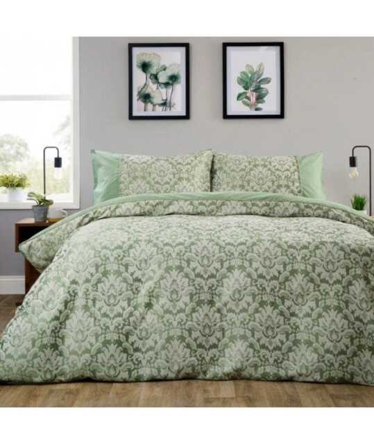 Savoy Jacquard Duvet Set in Sage Green - Single