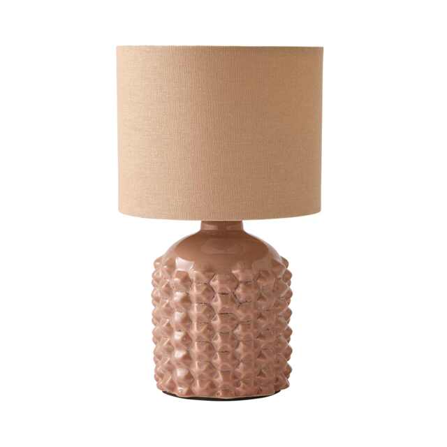 ValueLights Asha Ceramic Tan Geometric Table Lamp Brown