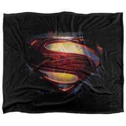 Superman Man Of Steel Grungy Silky Shield Supersoft Blanket