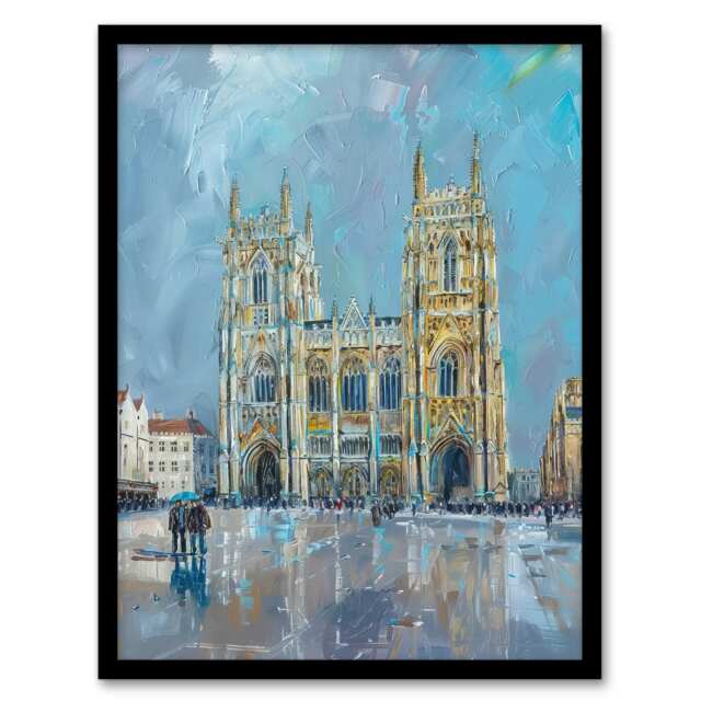 Cathedral Church St Peter York Minster Black Framed Wall Art Print A4