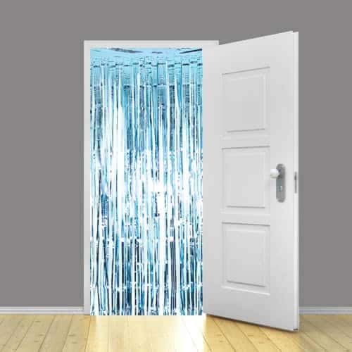 Baby Blue Foil Door Curtain Backdrop 92cm x 244cm - Pack of 25