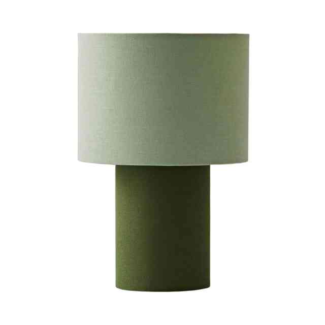 ValueLights Bobby Green Colour Clash Duo Fabric Table Lamp Green