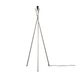 ValueLights Camden Brushed Chrome Metal Stem Tripod Floor Lamp Silver
