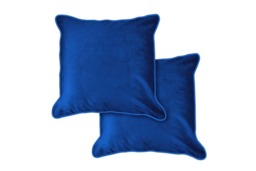 Plush Velvet Cushion Cover 43cm x 43cm Navy Blue Blue