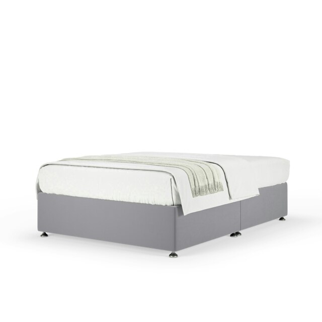 Majestic 1000 Pocket Sprung Silver Plush Velvet Divan Set King Size