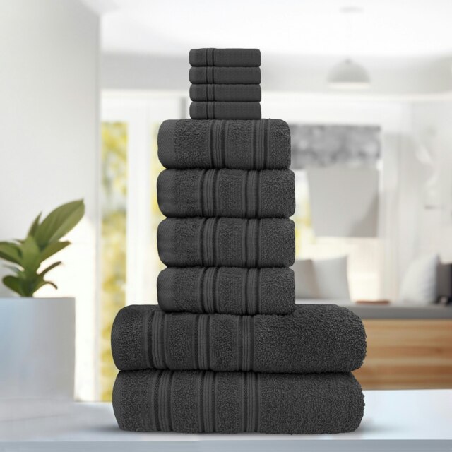 Everyday 100% Cotton Towels - Super Absorant and Soft – Cotton Hand & Bath Towels - Charcoal Grey Charcoal Extra large bath sheet