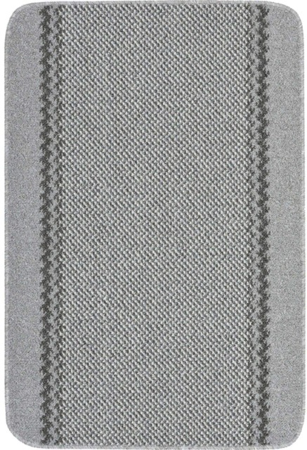 Washable Designer Rugs & Mats Lined Bordered Design in Grey 116G