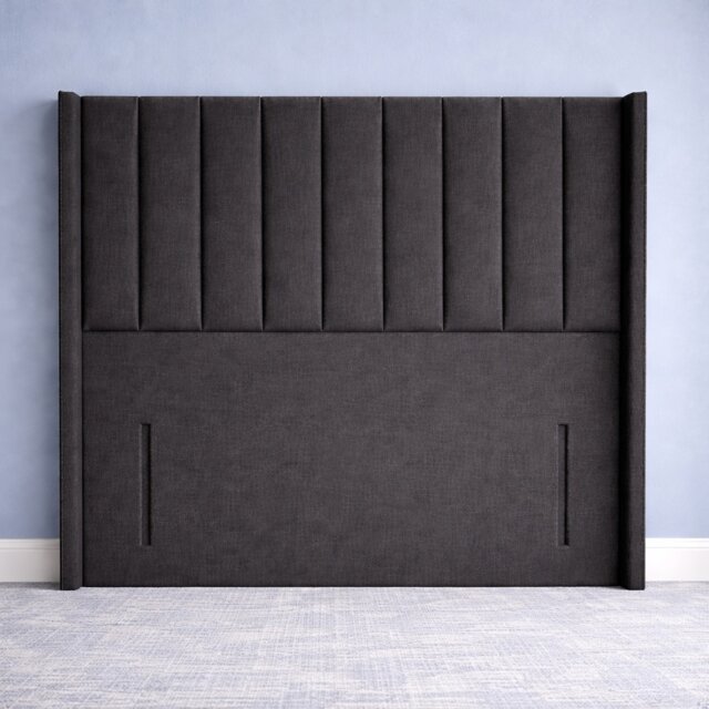 Grey Linen Floorstanding Wing 6FT Superking 54inch Single Headboard