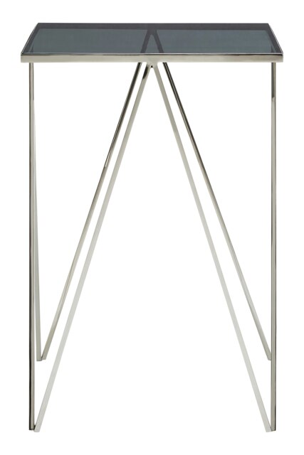 Shalimar Square Triangular Side Table Silver