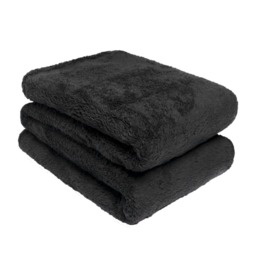 OHS Teddy Fleece Throw Blanket, 150x200cm - Black