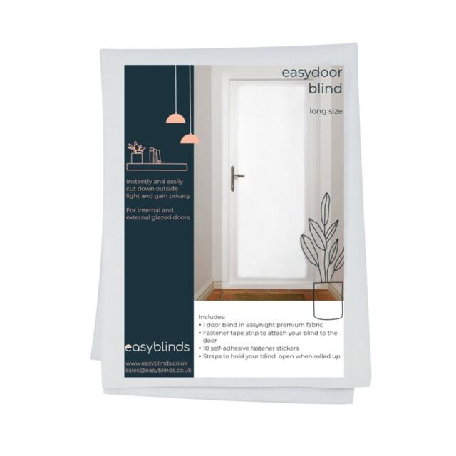 Easyblinds Easydoor door blind, white, self-adhesive attachments, easy cut to size or shape up to 75 x 190cm White White One Size 1