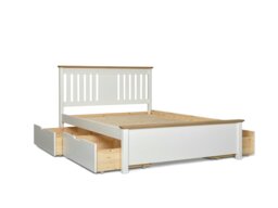 Chester White Wooden Bed Double