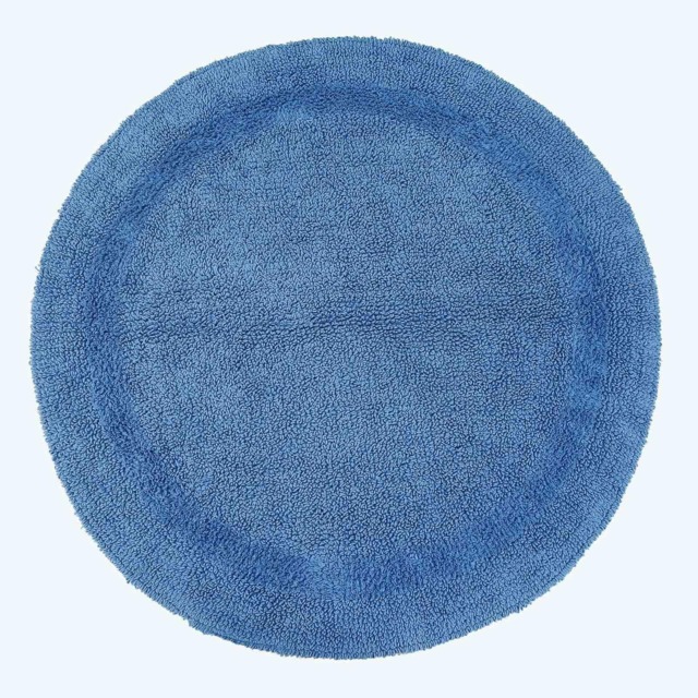 Homescapes Luxury Reversible Round Bath Mat - Cobalt Blue Cobalt Blue