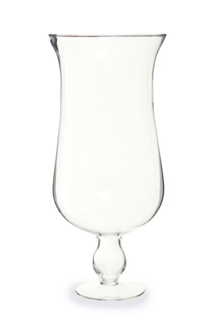 Interiors By Premier Clear Glass Fluted Vase, Decorative Vase With Pedestal Base, Large Cylinder Vase, Ideal For Kitchen Counter Clear