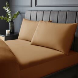 Silentnight Pure Cotton Fitted Sheet, Terracotta