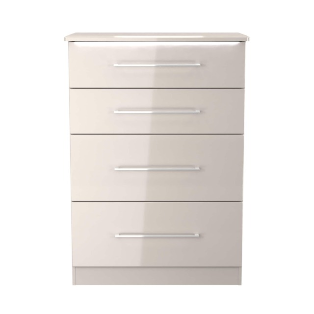 Lyon 4 Drawer Deep Chest of Drawers in Kashmir Gloss & Kashmir (Ready Assembled) Cream Kashmir Gloss & Kashmir