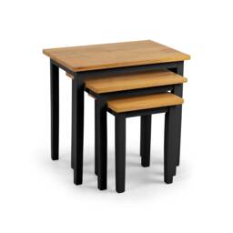 Invermere Two Tone Black and Oak Nest Of Tables