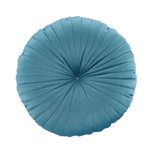 Catherine Lansfield Round Cushion Soft Touch Cushion Blue Teal 40x40cm